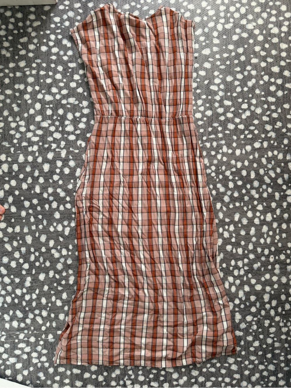 Universal Thread Rust Plaid Button-Front Dress - Size XS - Picture 3 of 3